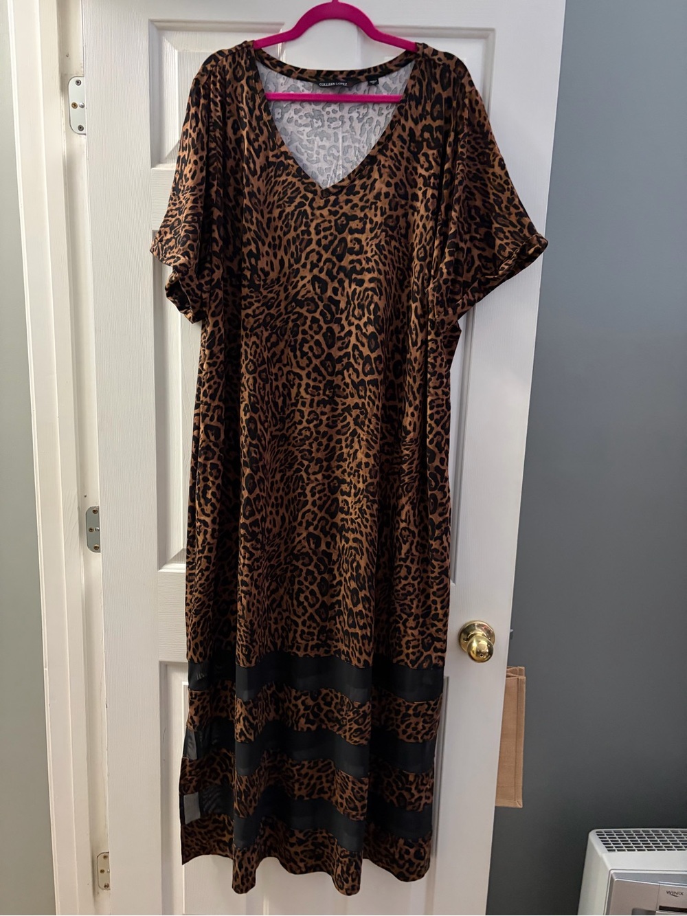 Colleen Lopez Leopard Print V-Neck Maxi Dress